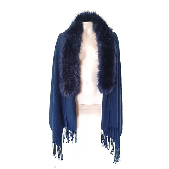 Jessica McClintock Fringed Knit Shrug Shawl Boho Festival Indie Whimsigoth OS - Picture 1 of 7